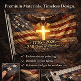250th Anniversary USA Flag Double Sided Patriotic Outdoor Banner We The People 1776 2026 Decor