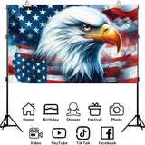 American Bald Eagle Patriotic Backdrop Banner 4th Of July Memorial Day Party Photography Decor