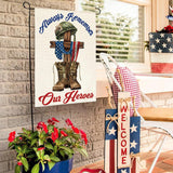 Always Remember Our Heroes Garden Flag Patriotic Veteran Yard Decoration Memorial Day Outdoor Flag