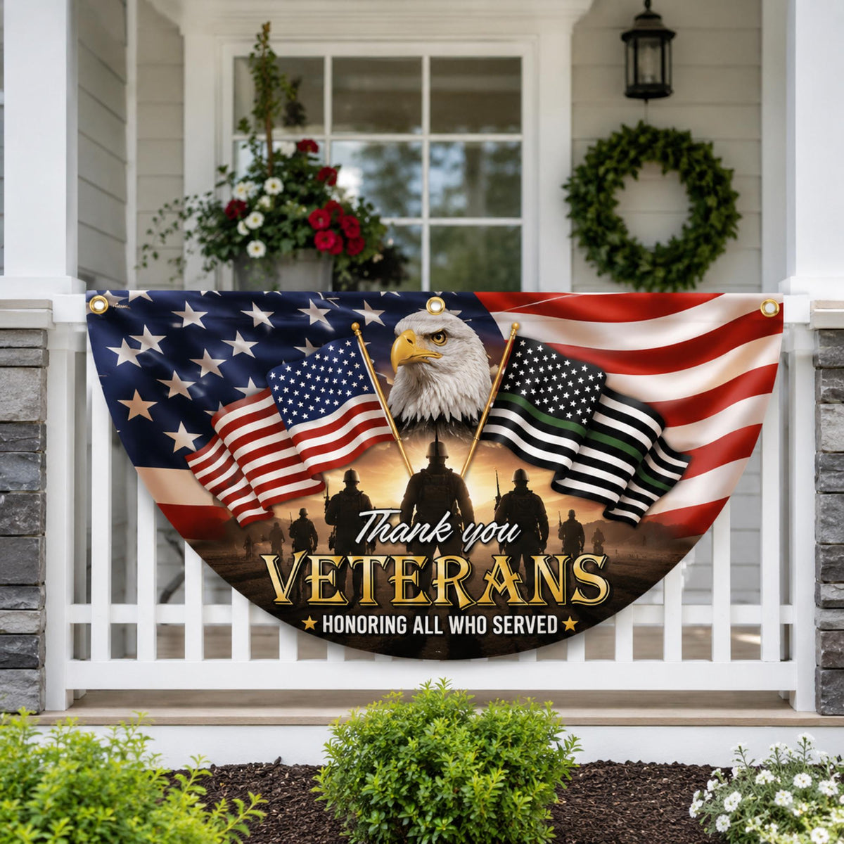 Patriotic Veterans Eagle Flag: Memorial Day, 4th of July Outdoor Decor