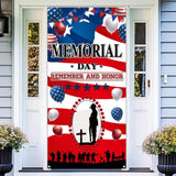 Memorial Day Remember And Honor Door Banner Patriotic USA Backdrop Party Decoration Outdoor Sign