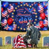 Patriotic Memorial Day 4th of July Banner: Red White Blue Party Decor