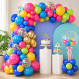 Rainbow Confetti Balloon Garland Arch Kit: Fiesta, Circus, Birthday Party Decorations