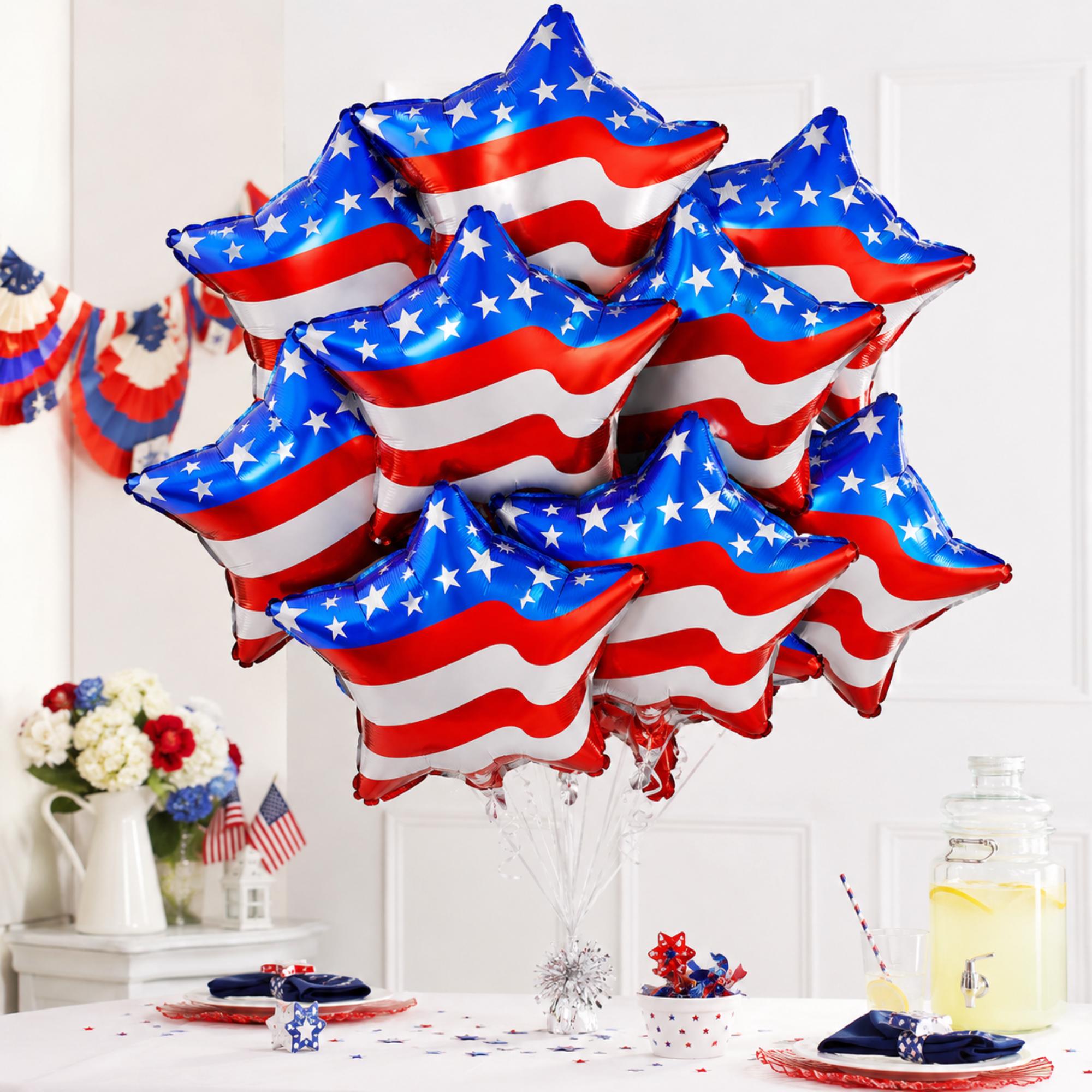 Patriotic 4th Of July Balloon Set Red White Blue American Flag Star Party Decorations