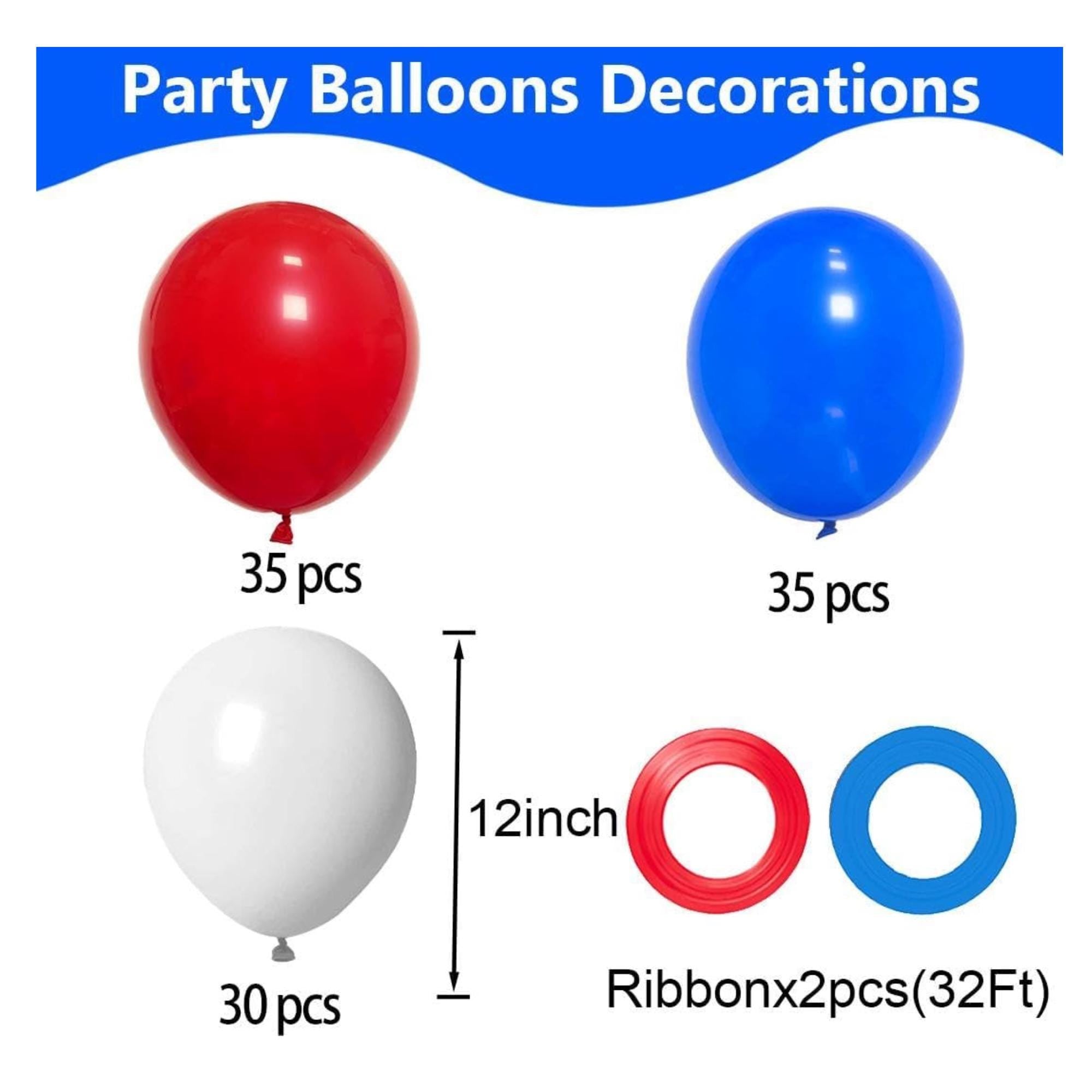 Red White Blue Latex Balloons Patriotic 4th Of July Independence Day Party Decorations