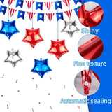 Red White Blue Star Foil Balloons Patriotic 4th Of July Independence Day Party Decor