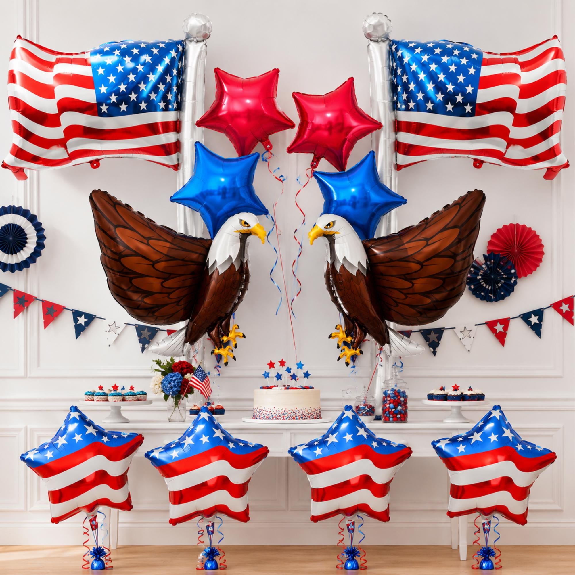 USA Eagle Star Foil Balloons Patriotic 4th Of July Independence Day Party Decor