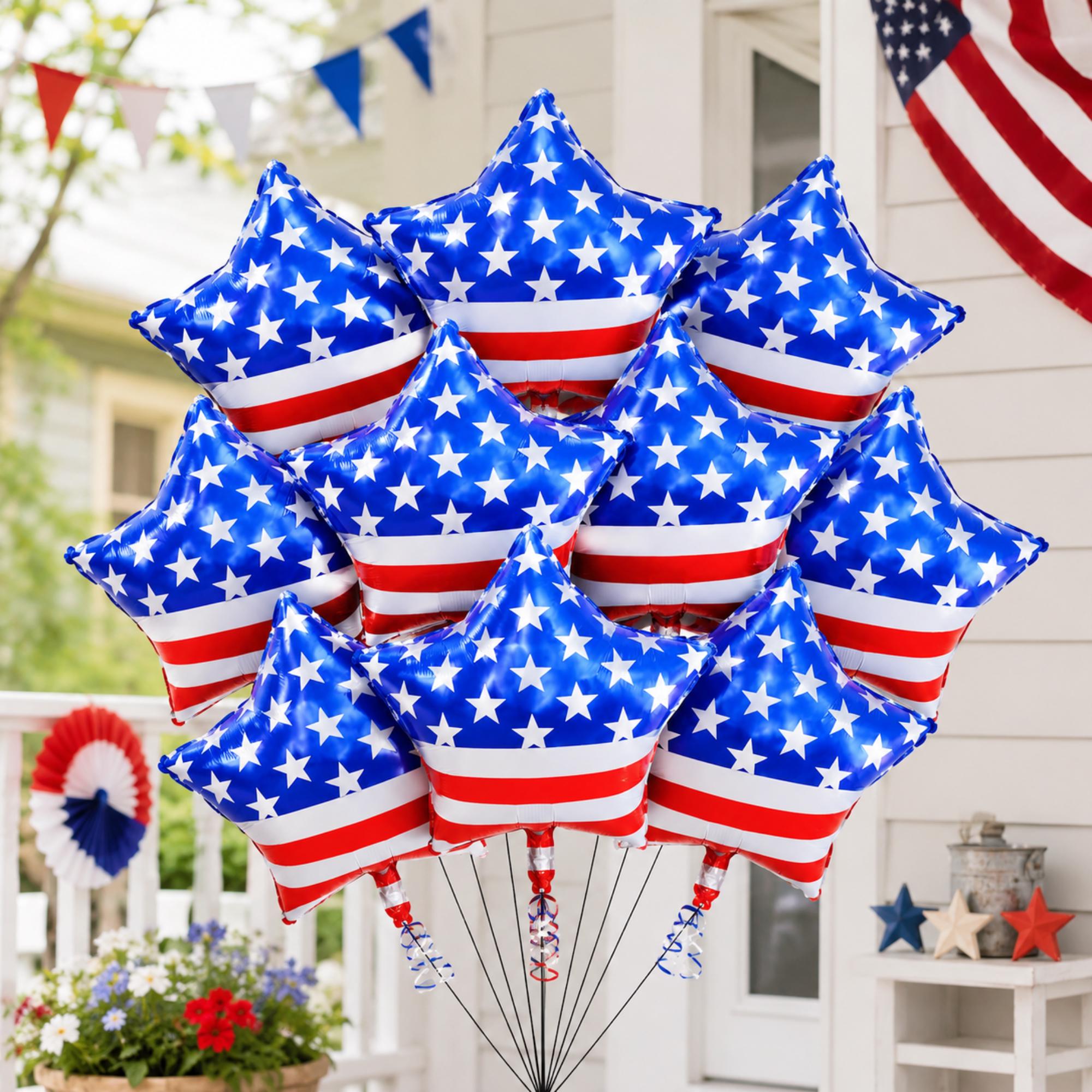 American Flag Star Foil Balloons Patriotic 4th Of July USA Party Decorations