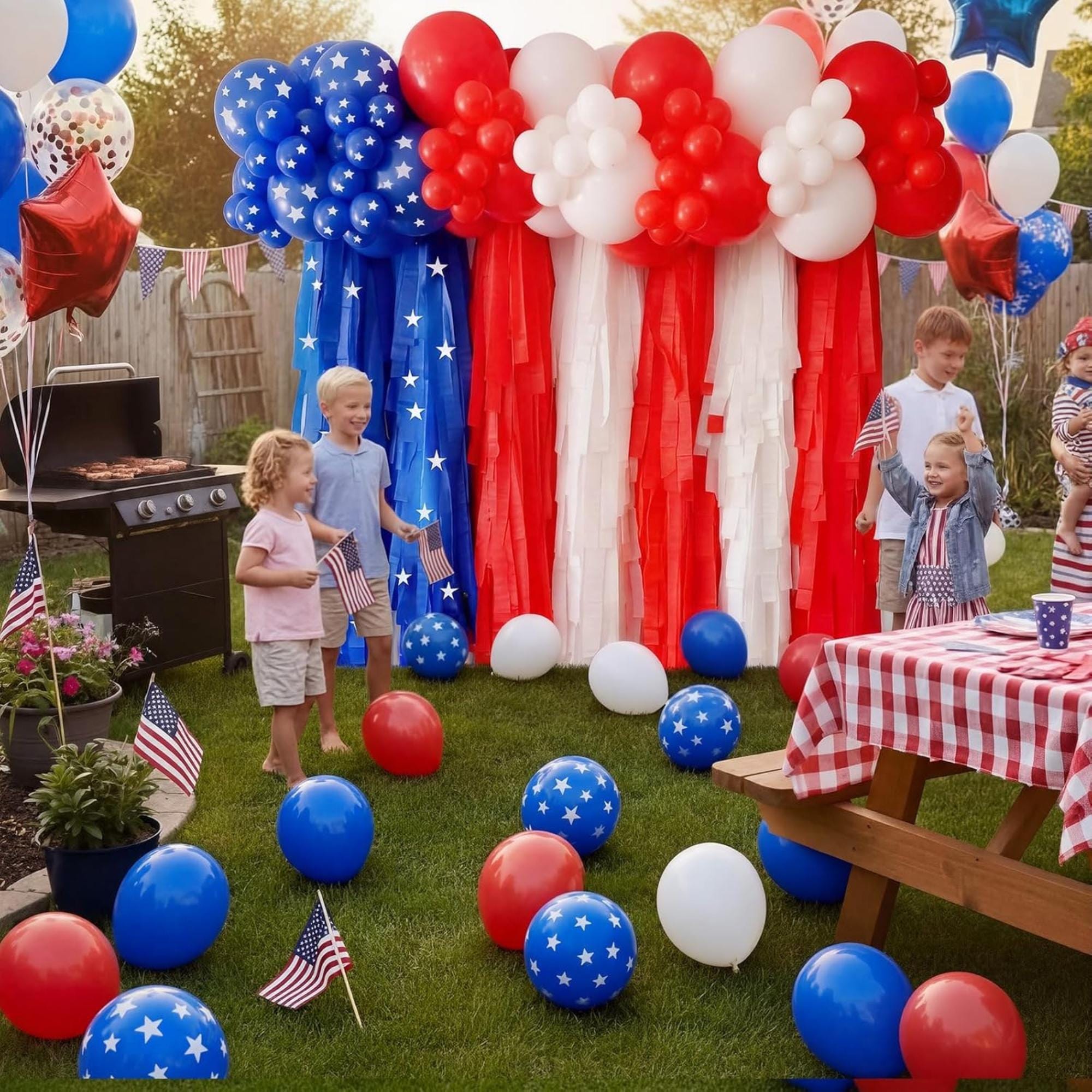 Patriotic Balloon Garland Arch Kit Red White Blue 250th Anniversary Party Decor