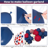 Patriotic Balloon Arch Kit Red White Blue 4th Of July Memorial Day Decorations