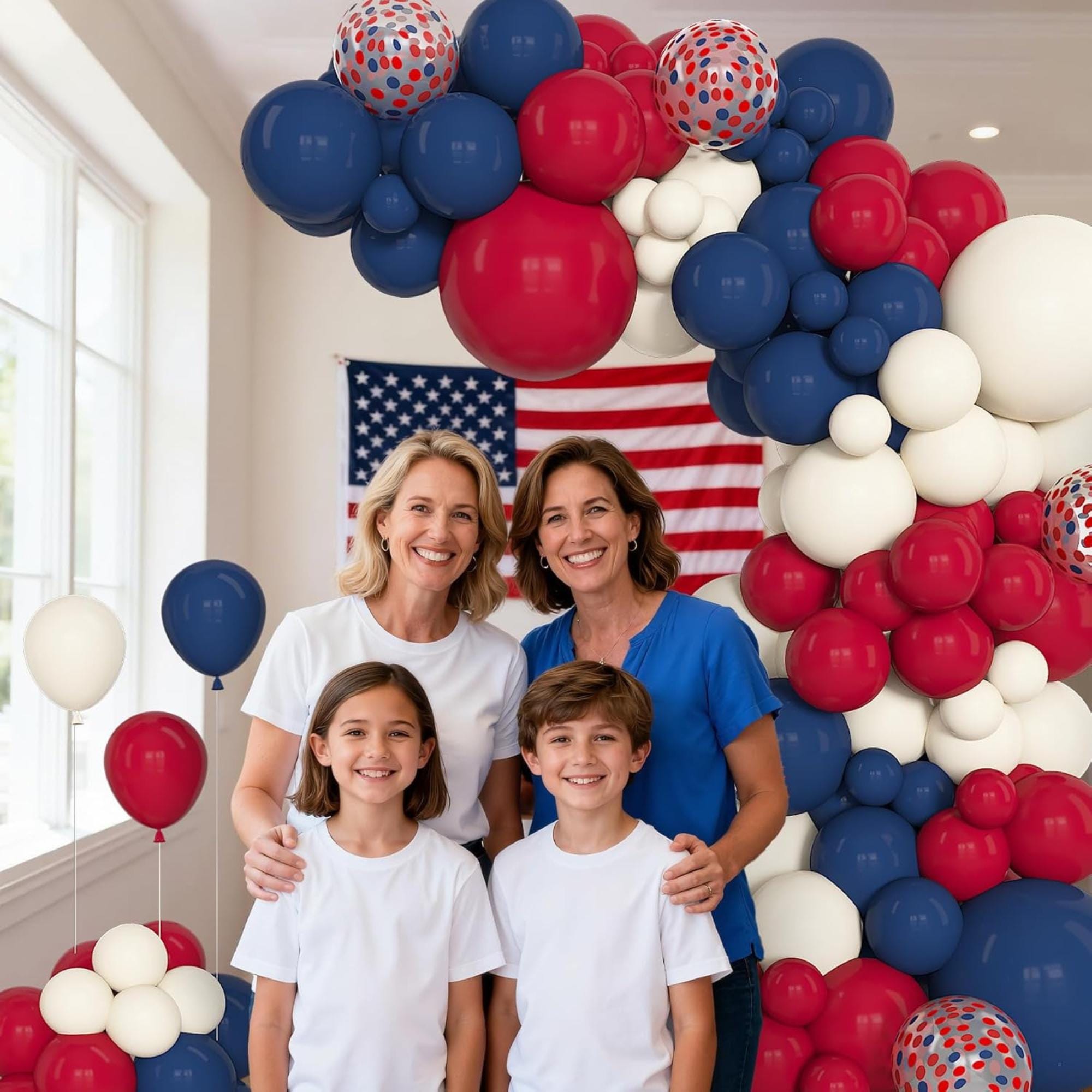 Patriotic Balloon Arch Kit Red White Blue 4th Of July Memorial Day Decorations