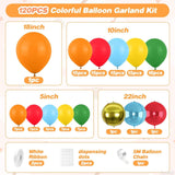 Rainbow Balloon Garland Arch Kit: Red, Gold, Blue, Orange, Yellow, Green Balloons