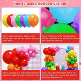 Rainbow Balloon Arch Kit: Red, Blue, Green, Yellow Party Balloons for Celebrations
