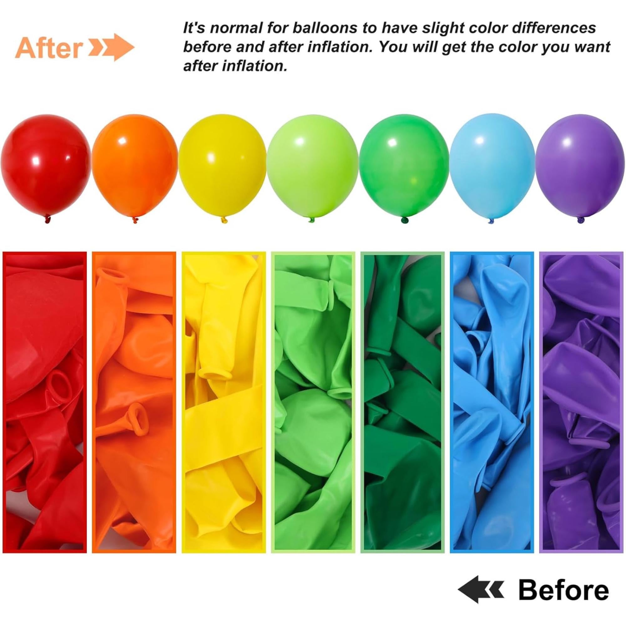 Rainbow Balloon Arch Kit: 135pcs Latex Balloons for Cinco De Mayo Decorations