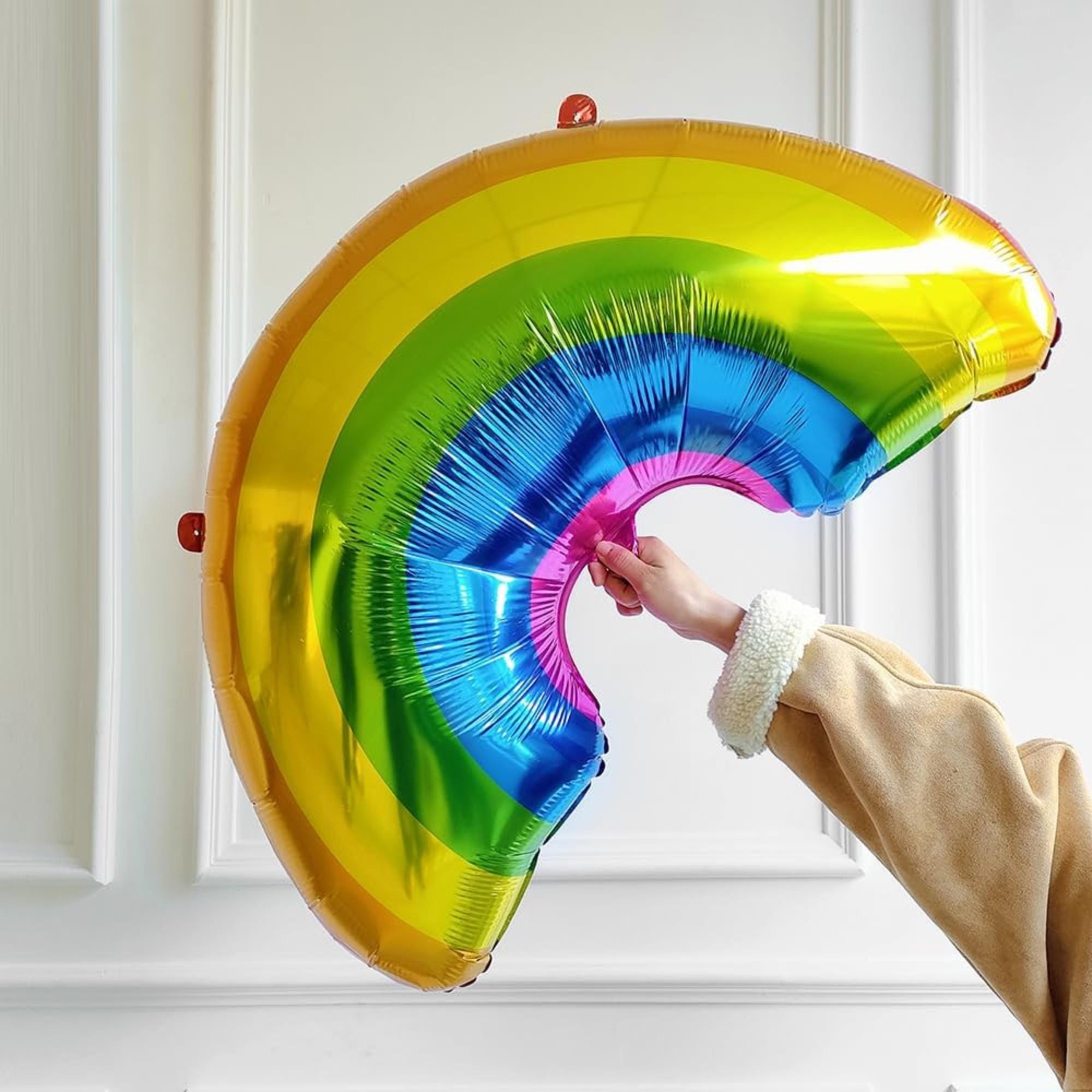 Rainbow Balloon Arch Kit: Watermelon, School Bus, Sun Mylar Balloons for Birthday, Graduation
