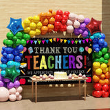 Teacher Appreciation Balloon Garland Arch Kit with "Thank You Teachers" Backdrop Banner