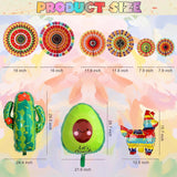 Fiesta Party Decorations: Avocado, Cactus, Papel Picado Balloons, Streamers, Pompoms