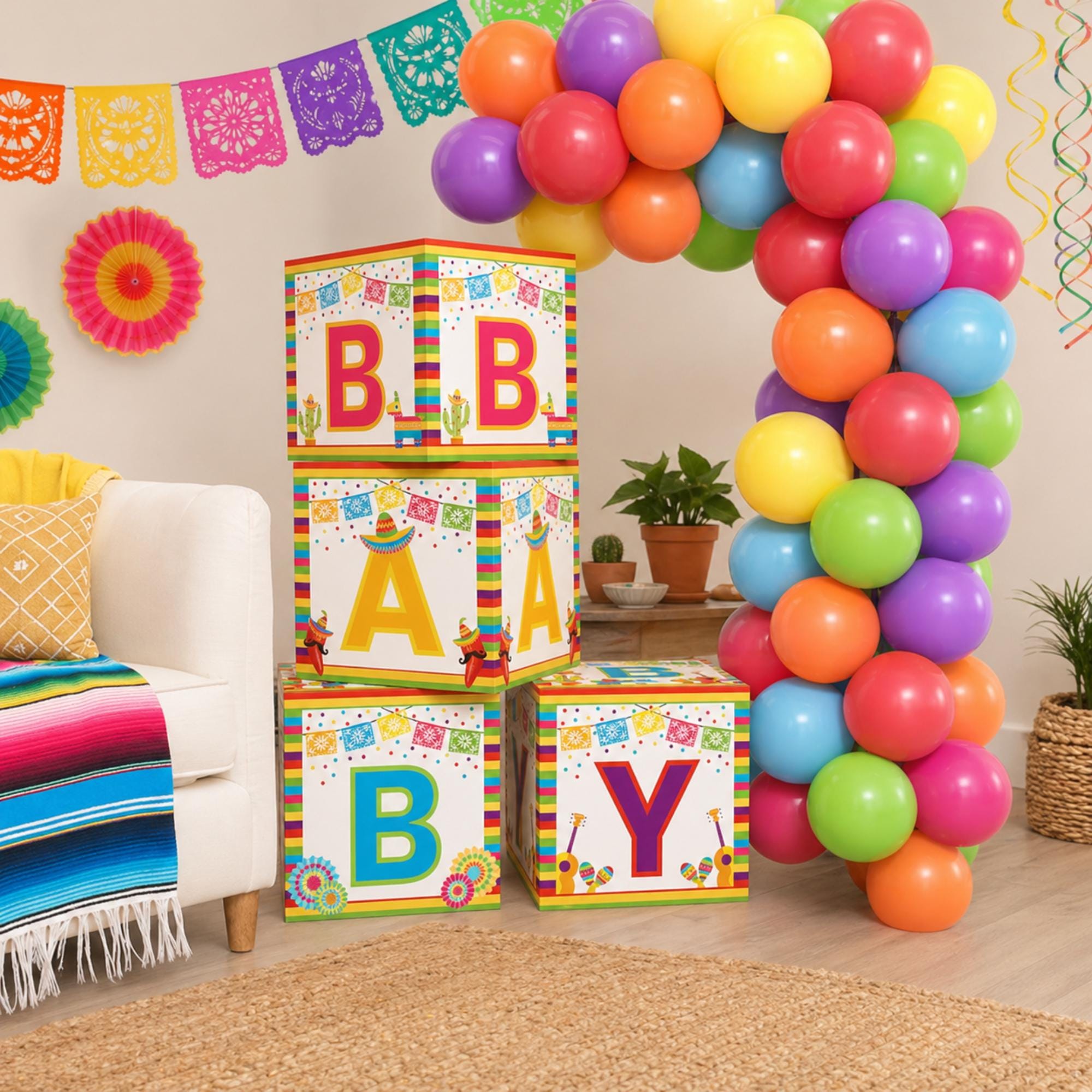 Fiesta Baby Blocks: Mexican Party Decorations for Showers, Birthdays