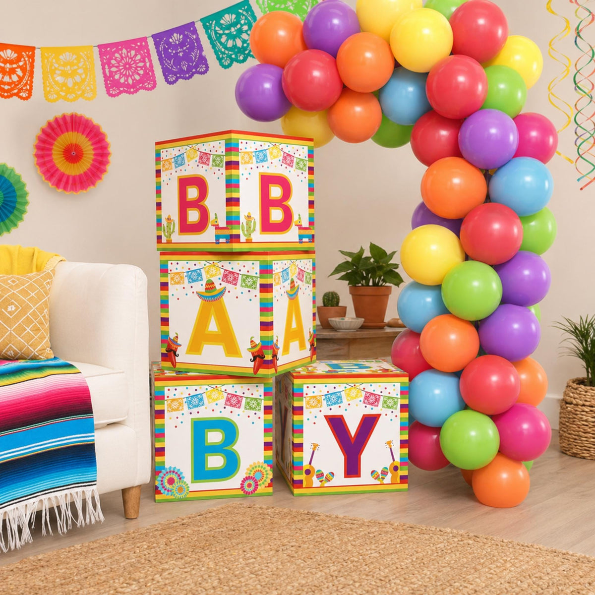 Fiesta Baby Blocks: Mexican Party Decorations for Showers, Birthdays