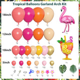Tropical Luau Balloon Arch Garland Kit: Flamingo, Pineapple, Coconut Party Decorations
