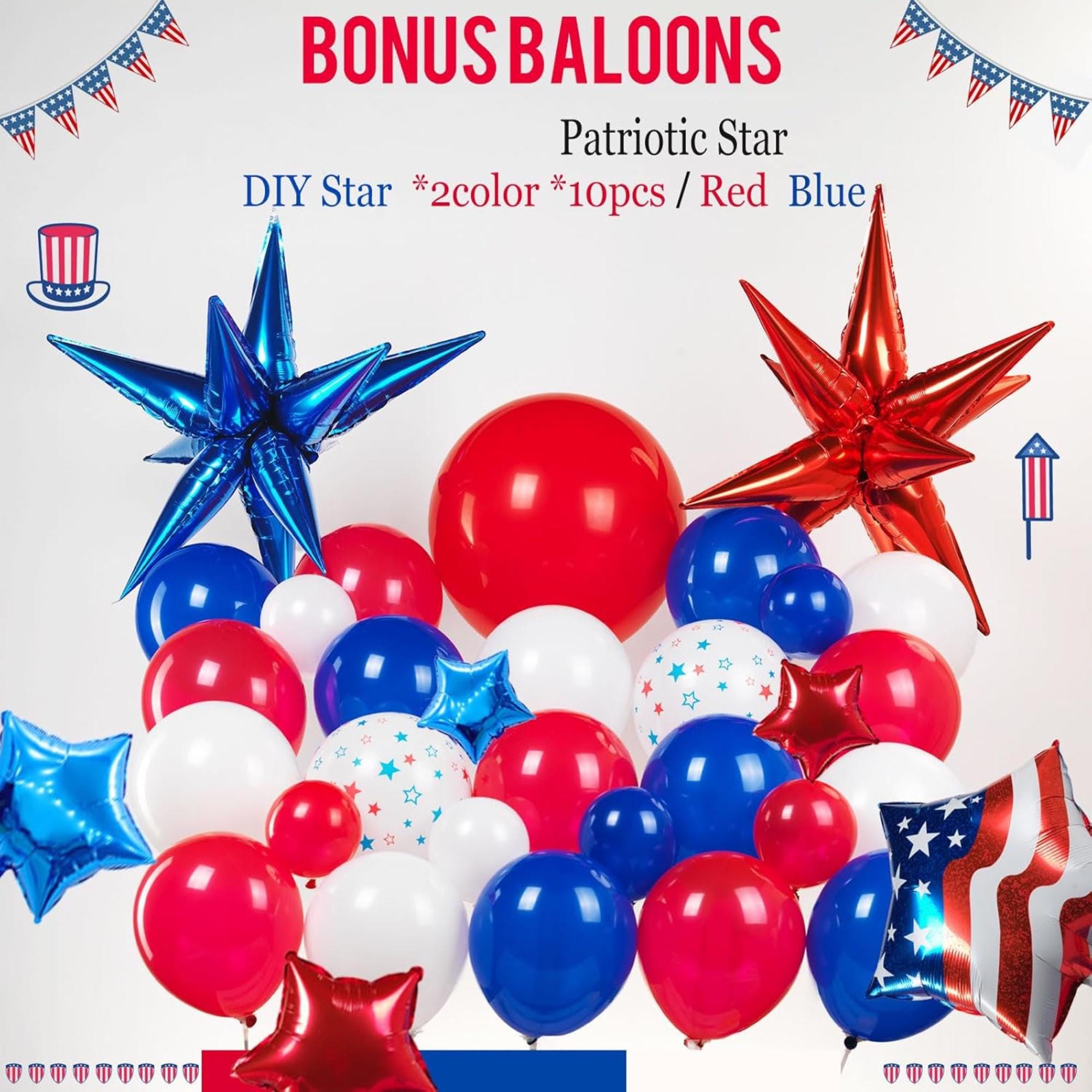 Patriotic Balloon Garland Kit Red White Blue 250th Anniversary Party Decor
