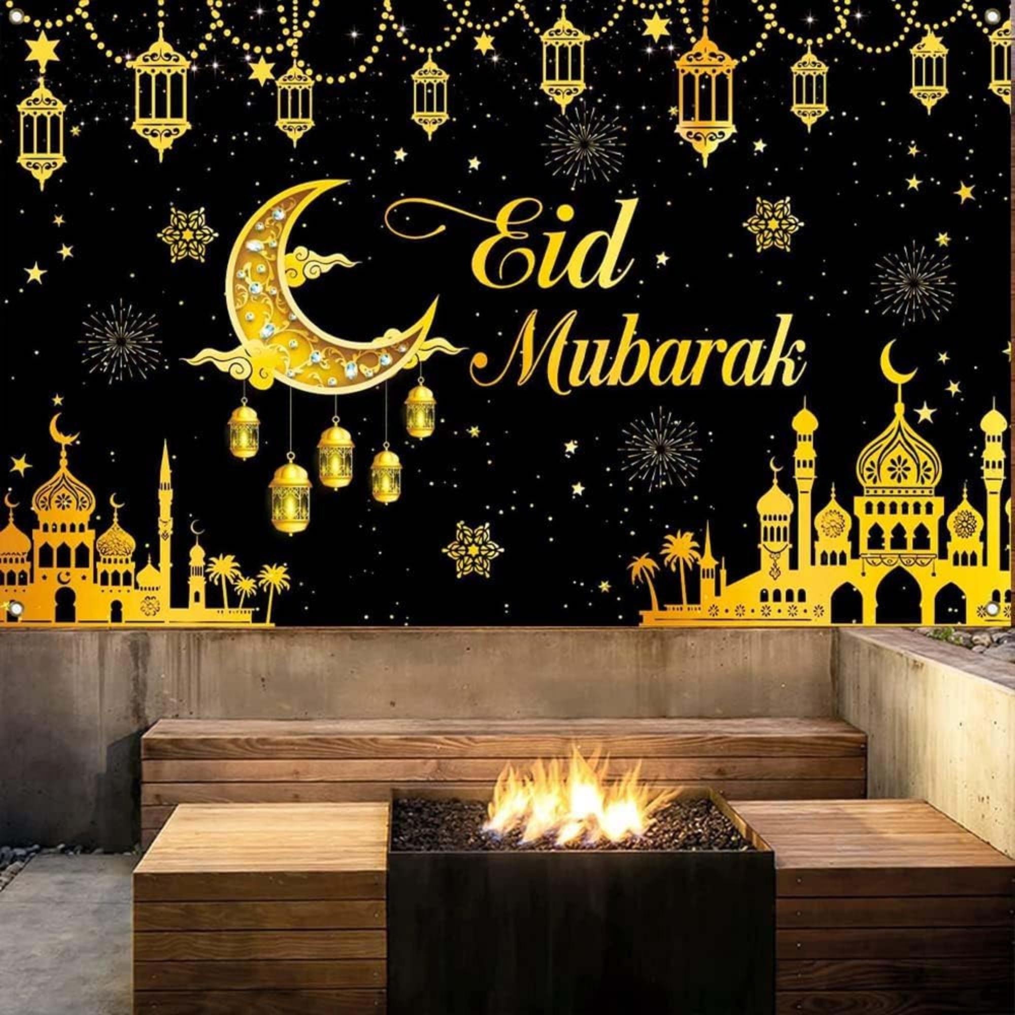 Eid Mubarak Banner Backdrop Ramadan Party Photo Booth Decorations
