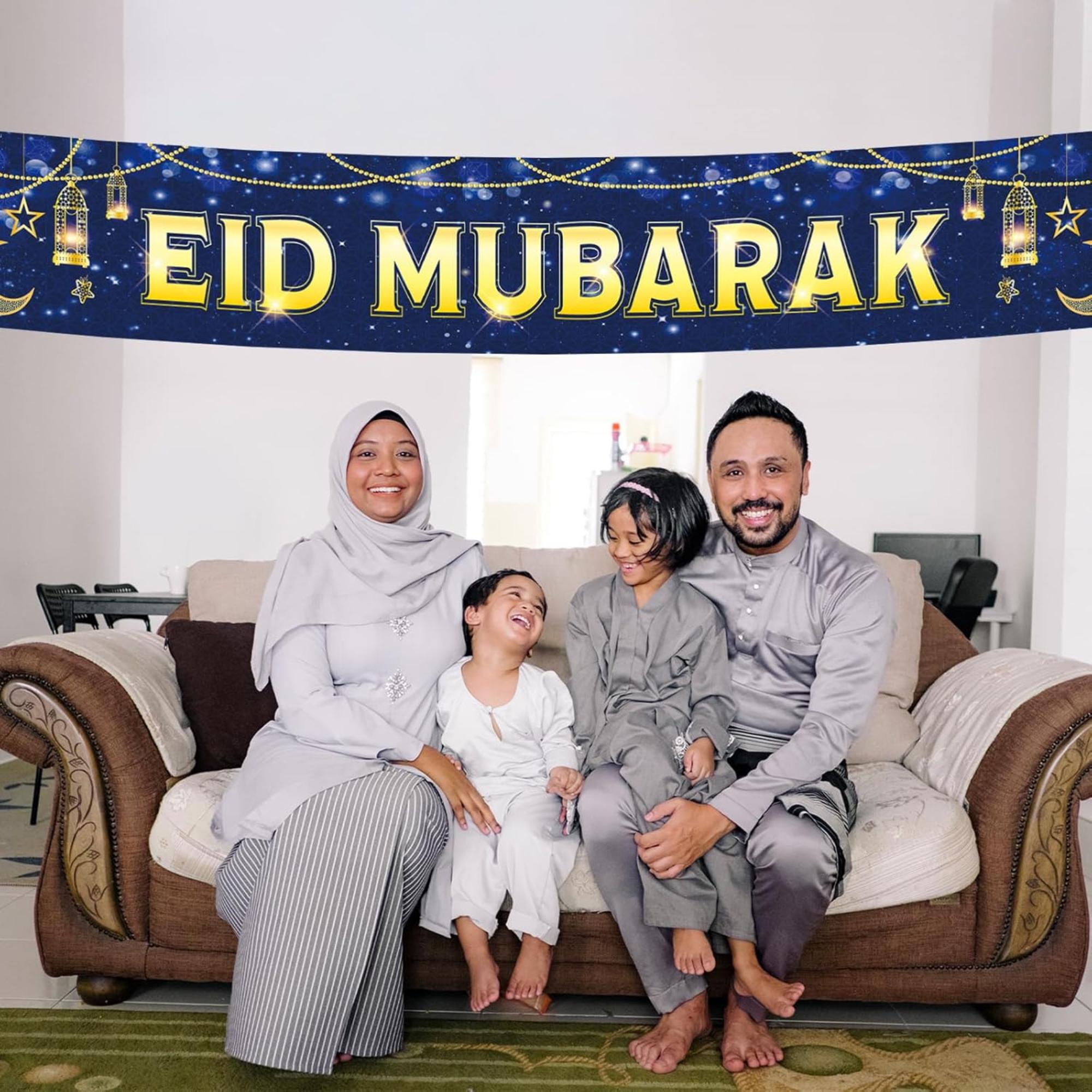 Large Eid Mubarak Yard Banner Outdoor Eid UL Adha Party Decorations