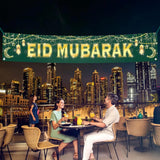 Large Green Eid Mubarak Yard Banner Islamic Home Party Decorations