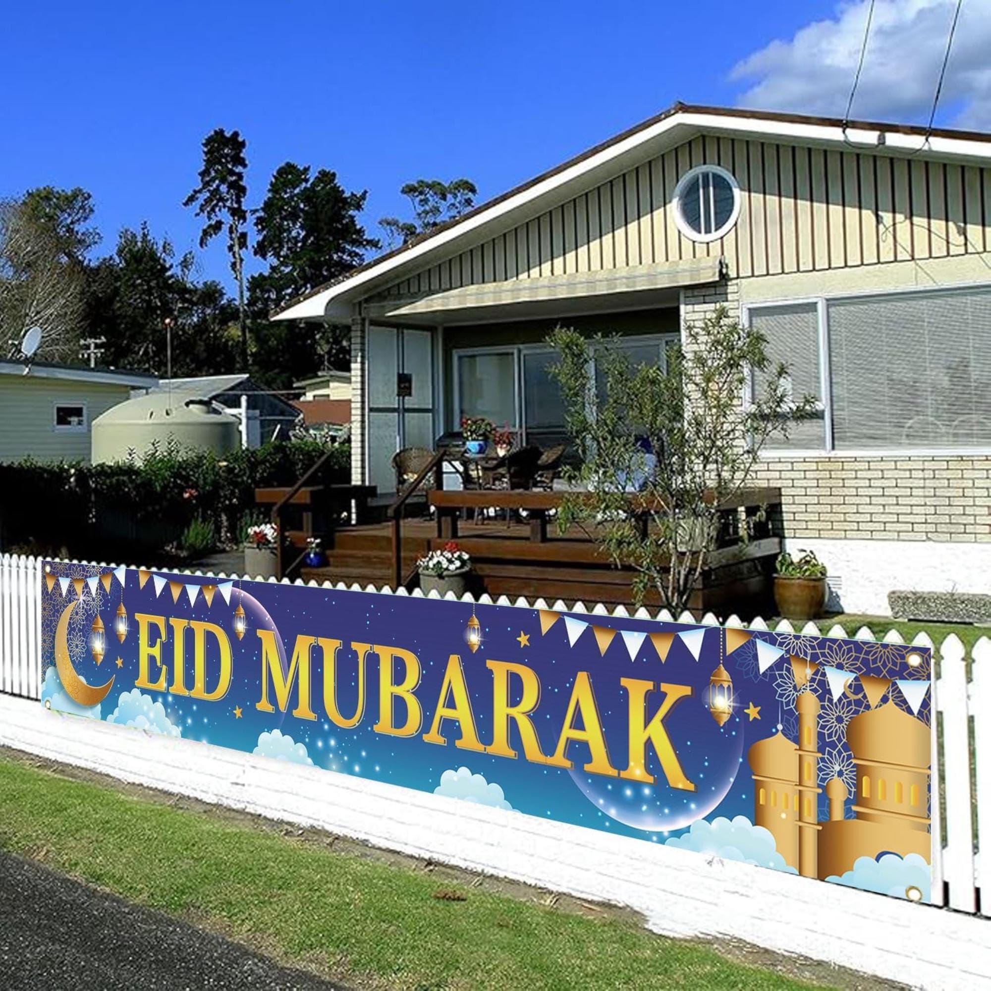 Large Muslim Eid Banner Eid Mubarak Home Party Decorations