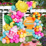 Tropical Balloon Arch Garland Kit: Luau, Summer Party Decor with Palm Leaves