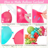 Flamingo Luau Balloon Arch Garland Kit: Hot Pink, Orange, Teal, Gold Foil Balloons