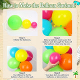 Flamingo Tropical Balloon Arch Garland Kit: Hot Pink, Green, Orange, Teal, Gold Foil Balloons