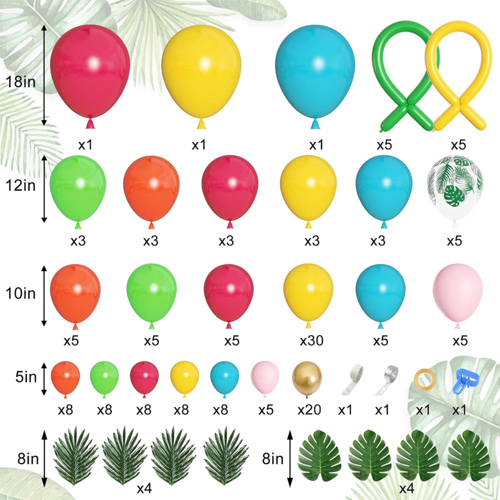 Tropical Balloon Arch Garland Kit: Pineapple Flamingo Luau Party Decorations