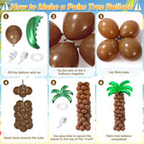 Tropical Luau Balloon Arch Garland Kit, Coconut Tree, Aloha Foil Balloons, Palm Leaves