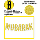 Gold Black Eid Mubarak Banner Islamic Eid Al Adha Party Decorations