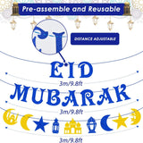 Eid Mubarak Bunting Banner Moon Star Islamic Home Party Decorations