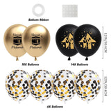 Umrah Mubarak Black Gold Balloons, Islamic Party Decorations, Hajj Celebration Latex Balloons