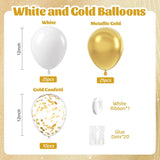 60PCS Gold White Confetti Balloons for Eid Ul Adha Party Decorations
