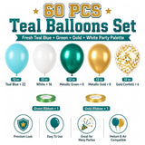 Teal Gold Confetti Balloons for Eid Ul Adha Party Decor Set