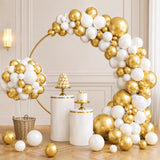 White Gold Balloon Garland Arch Kit for Eid Ul Adha Party Decorations