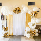 White Gold Balloon Arch Kit: Eid Ul Adha Party Garland Decorations
