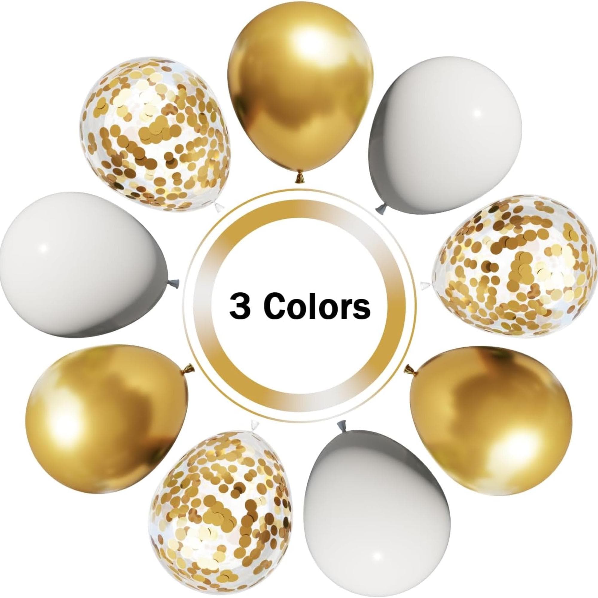 White Gold Balloon Arch Kit for Eid Ul Adha Party Decorations