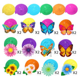 30 Pcs Flower Butterfly Hanging Swirl Decorations, Spring Summer Party Decor