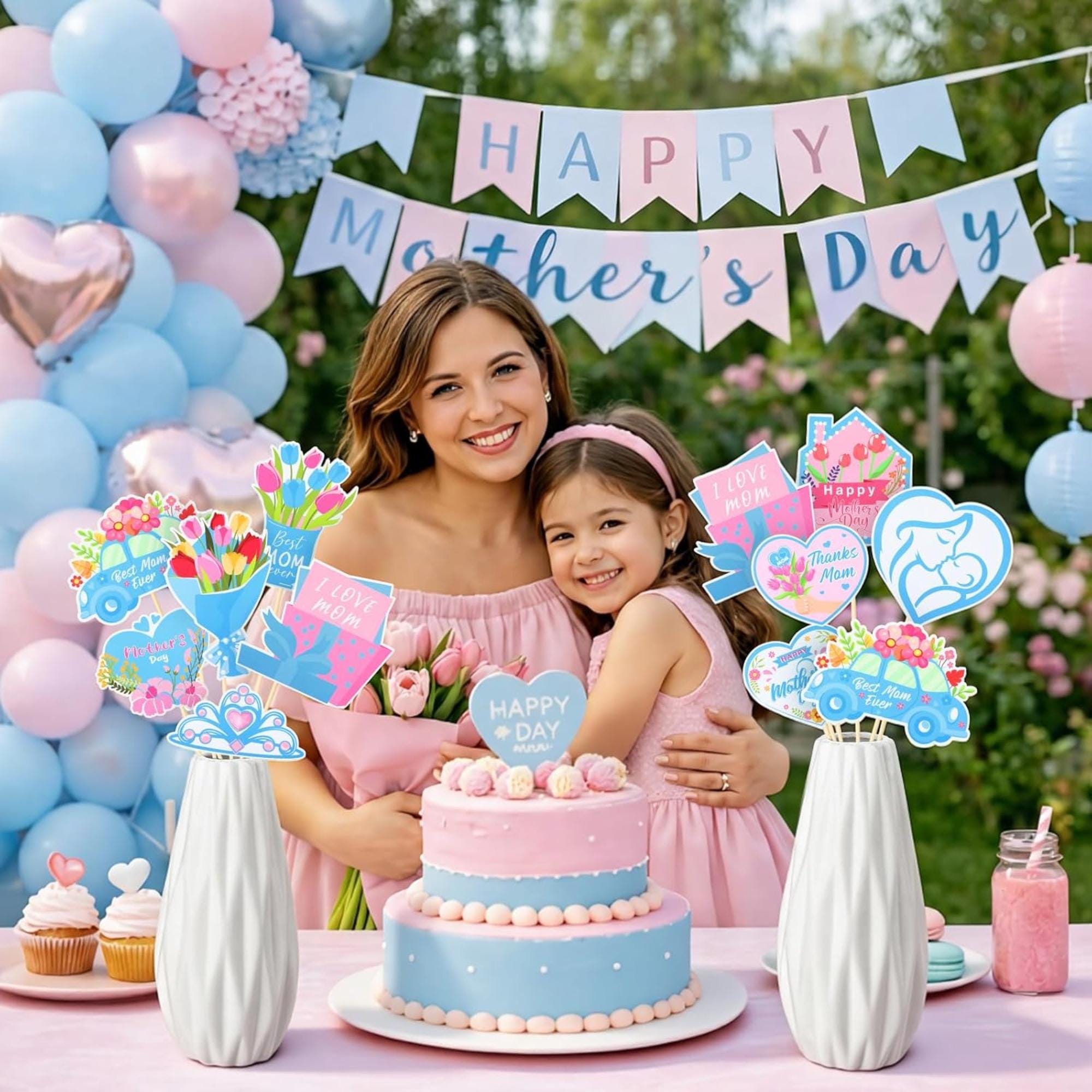 Mother's Day Centerpiece Sticks, Table Toppers, Party Decorations, Mom Celebration Supplies