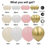 Pink White Gold Balloon Arch Garland Kit, Baby Shower Bridal Party Decor
