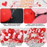 Red Balloon Arch Kit, Hearts, Stars, LOVE Letters, Mother's Day Party Decorations