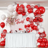 Red White Balloon Arch Kit, Mixed Size Garland Party Decor