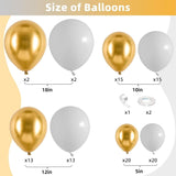 White Gold Balloon Arch Garland Kit | Metallic Latex Party Decor