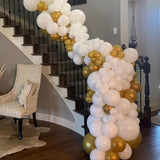 White Gold Balloon Arch Garland Kit | Metallic Latex Party Decor
