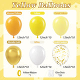 Yellow White Balloon Garland Kit | Mustard Gold Confetti Party Decor